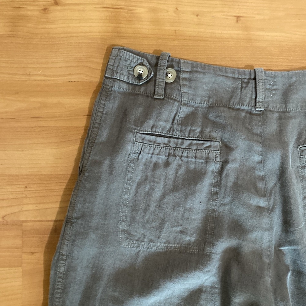 Lou & Grey 100% Linen Womens Pants Green Comfort Wide Leg Resort Beach 12- M/L - Picture 8 of 11